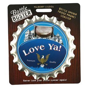 Love Ya! Bottle Buster Bottle Opener Fridge Magnet Coaster Pre-Personalized